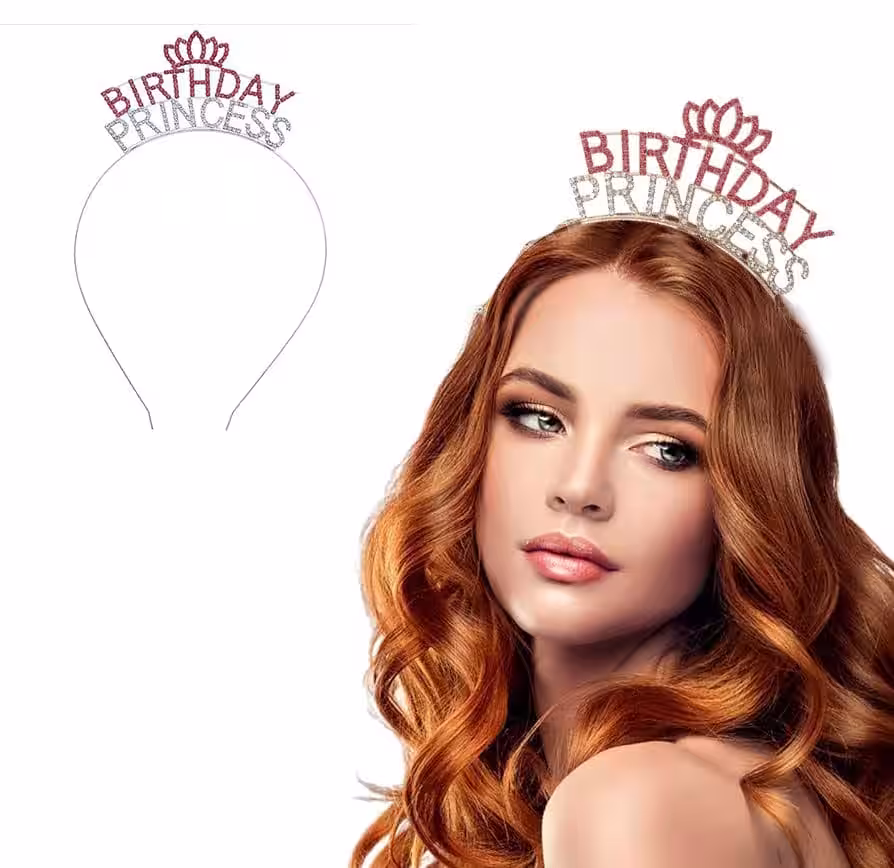 Pembe Kristal Taşlı Birthday Princess Parti Tac