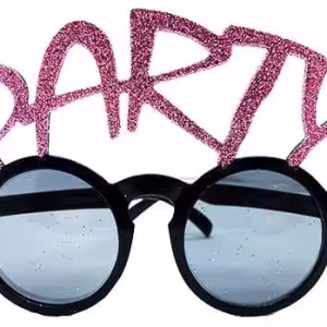 Pembe Simli Parti Gözlüğü Party mottolu