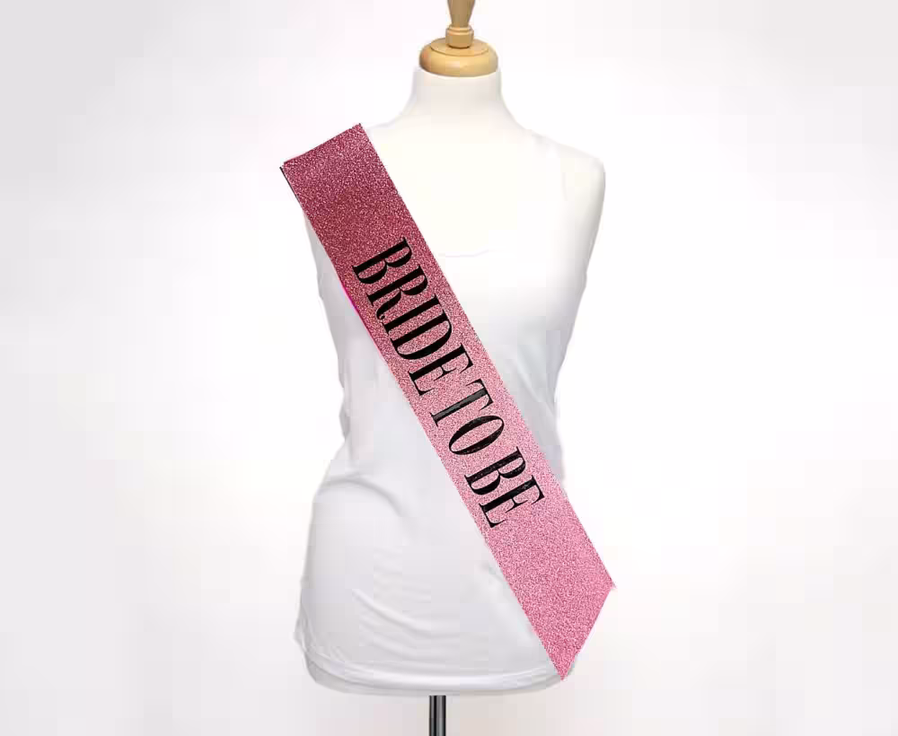 Pembe Siyah "Bride To Be" Kuşak Kemer