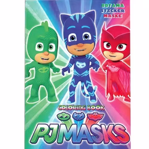 Pijamaskeliler Boyama Kitabı Sticker Maske 3 ü 1 Arada 16 Sayfa