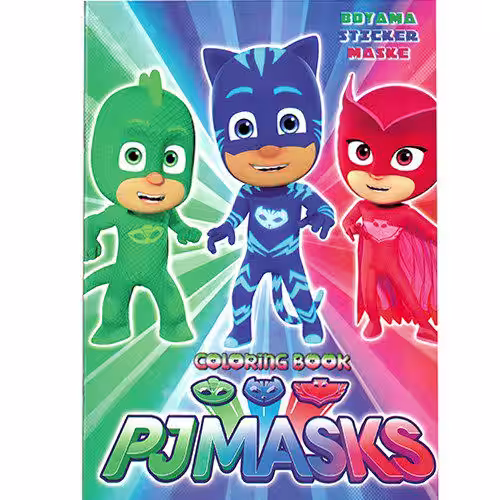 Pijamaskeliler Boyama Kitabı Sticker Maske 3 ü 1 Arada 16 Sayfa