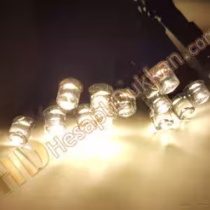 Pilli yılbaşı ışık gün ışığı sarı yeşil kablo yarı fonksiyonel