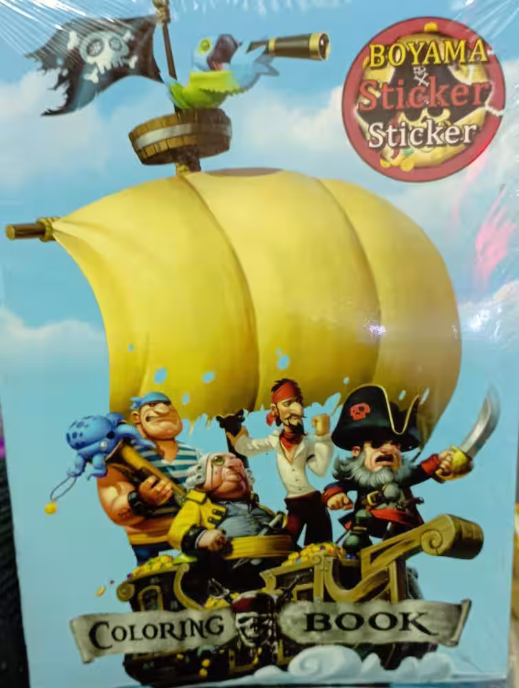 Pirate Korsan Boyama Kitabı Sticker Maske 3 ü 1 Arada 16 Sayfa