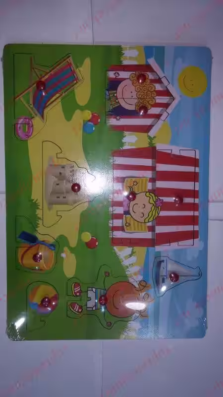 Plajda bir gün eğitici oyuncak puzzle toptan