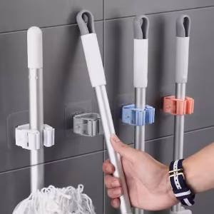 Pratik Yapışkanlı Mop Tutucu 4'lü Beyaz
