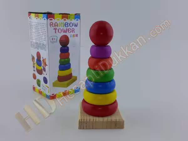 Promosyon oyuncak ahşap kule kutulu küçük boy