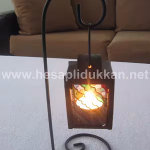 Renkli camlı şamdan P380