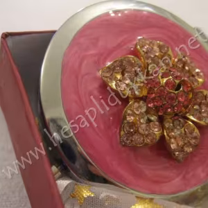 Renkli kristal taş süslemeleri papatyalı makyaj aynası R22