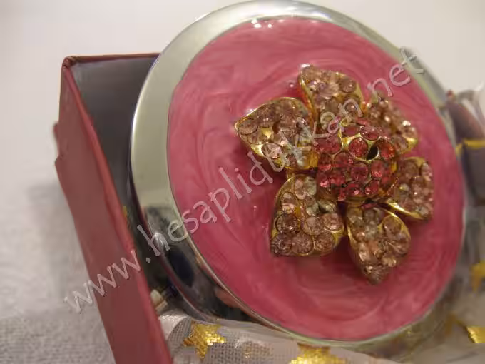 Renkli kristal taş süslemeleri papatyalı makyaj aynası R22