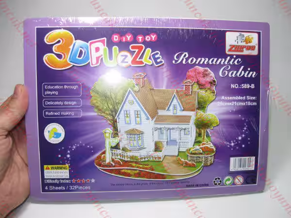 Romantik orman evi toptan karton yapboz