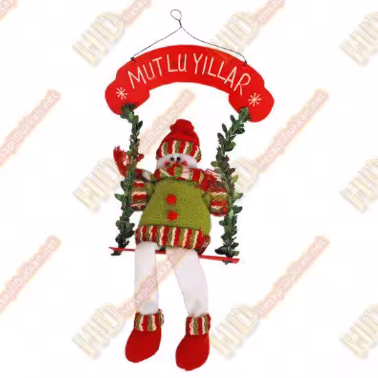 Salıncaklı kardan adam yılbaşı kapı süsü R277