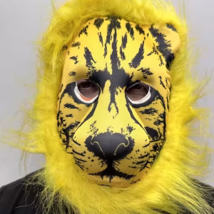 Sarı Aslan Peluş Maske Toptan