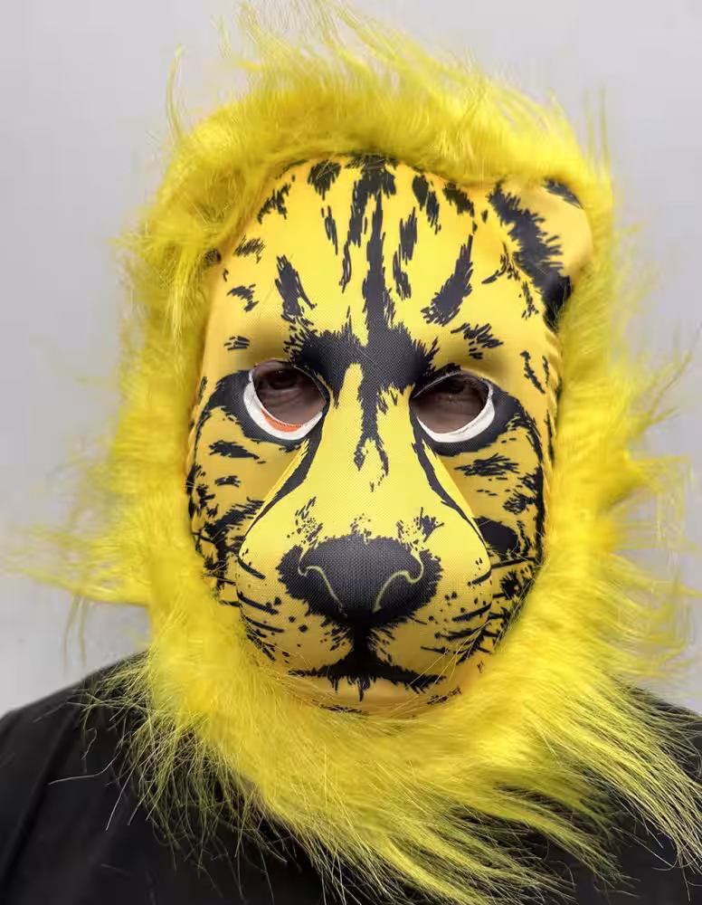 Sarı Aslan Peluş Maske Toptan