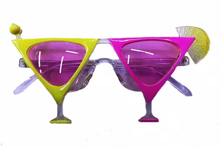 Sarı Pembe Martini Parti Gözlüğü