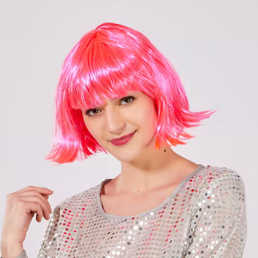 Şeker Pembe Küt Peruk Toptan