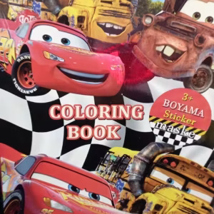 Şimşek Mcqueen Boyama Kitabı Sticker Maske 3 ü 1 Arada 16 Sayfa