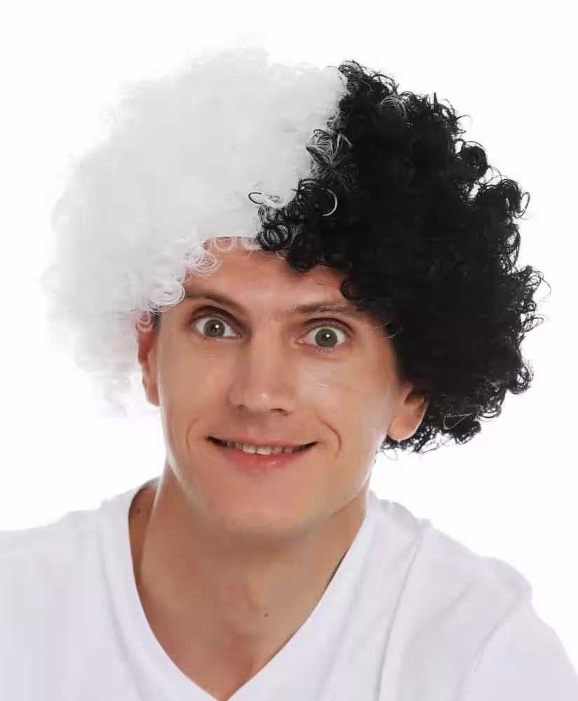 Siyah-Beyaz Afro Peruk Toptan