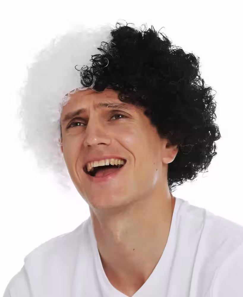 Siyah-Beyaz Afro Peruk Toptan