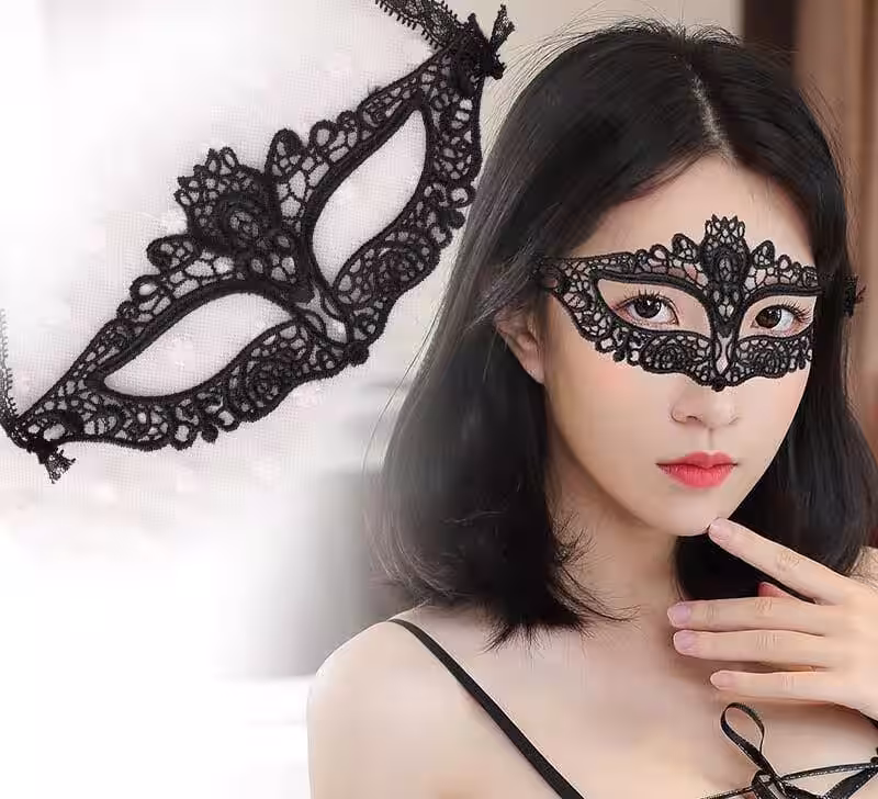 Siyah Dantel Venedik Maskesi Toptan