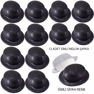 Siyah Simli Parti Şapkaları