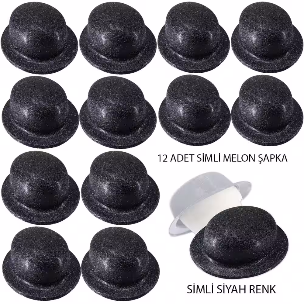 Siyah Simli Parti Şapkaları