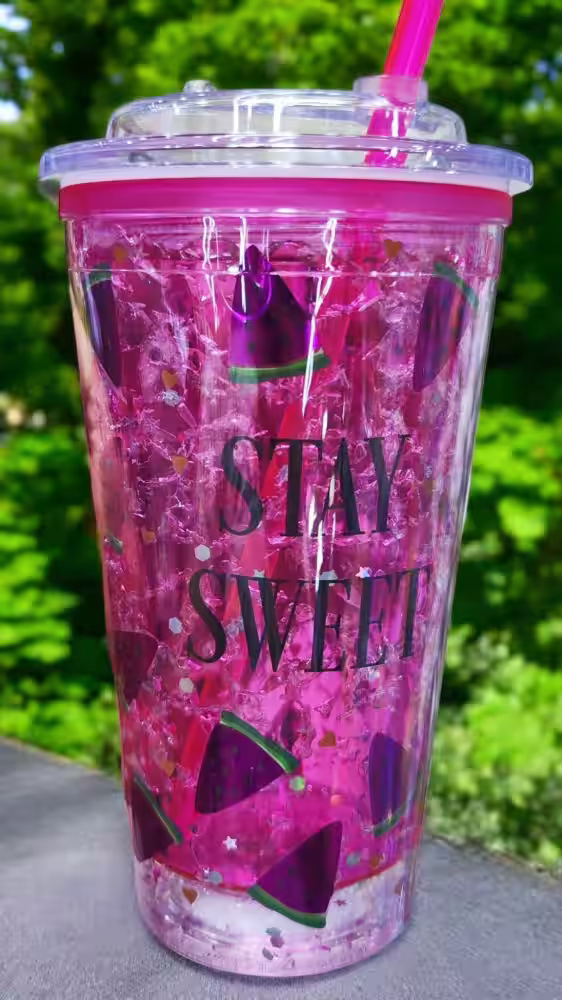 Stay Sweet Led Işıklı Bardak Fuşya