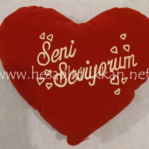 Süet sevgiler günü hediyesi yastığı toptan P451