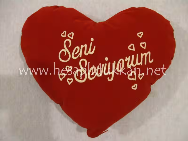 Süet sevgiler günü hediyesi yastığı toptan P451