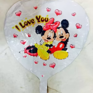 Toptan 18 inc Miki I love You Beyaz Kalp Folyo balon