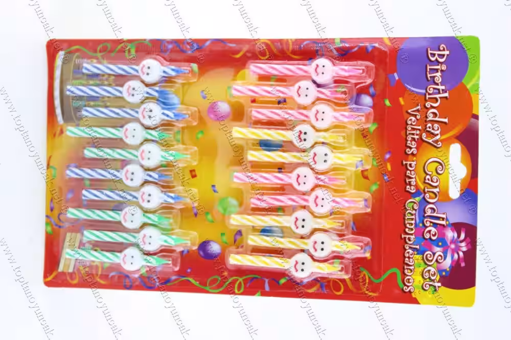 Toptan 20 li doğum günü pasta mumu gülen yüzlü