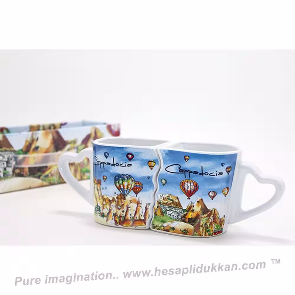 Toptan 2'li Yöresel Kapadokya Kupa Bardak