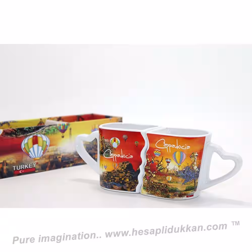 Toptan 2'li Yöresel Kapadokya Kupa Bardak SM44654