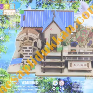 Toptan 3d Ahşap puzzle su değirmeni