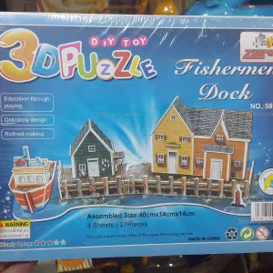 Toptan 3D karton puzzle balıkçı barakası