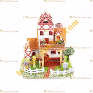 Toptan 3d karton puzzle yazlık villa