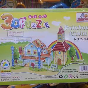 Toptan 3D puzzle gökkuşağı evi