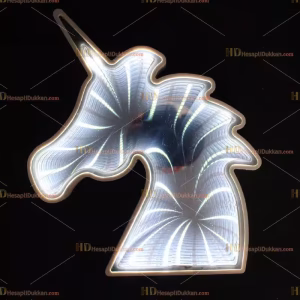 Toptan 3D tünel dekoratif masa lambası unicorn beyaz