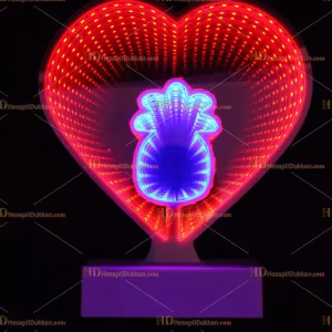 Toptan 3D tünel lamba kalp ananas