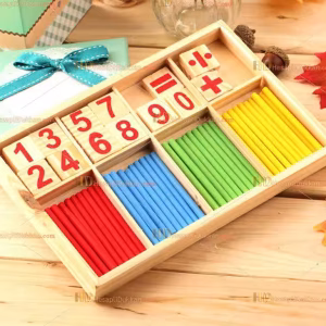 Toptan ahşap eğitici oyuncak matematik rakamlar işlemler çubuklar