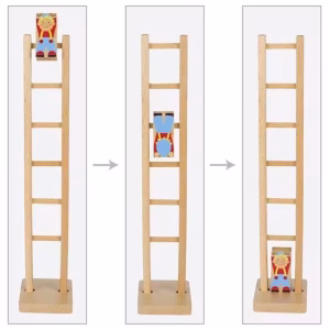 Toptan ahşap eğitici oyuncak takla atana merdiven inen palyaço