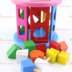 Toptan ahşap eğitici oyuncak tekerlek yapboz puzzle