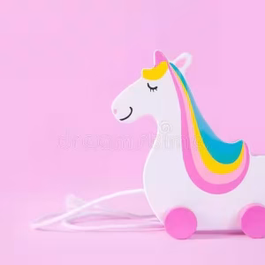 Toptan Ahşap İpli Unicorn araba