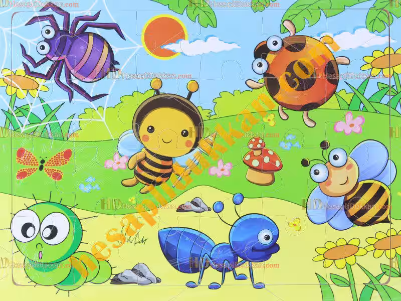 Toptan Ahşap puzzle sevimli böcekler