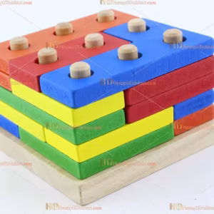 Toptan ahşap tetris blok renkli parçalar