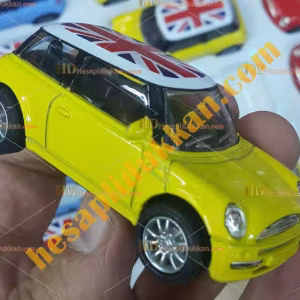 Toptan bayraklı mini cooper çek bırak oyuncak araba