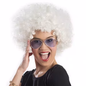 Toptan Beyaz Kıvırcık Afro Peruk Satışı