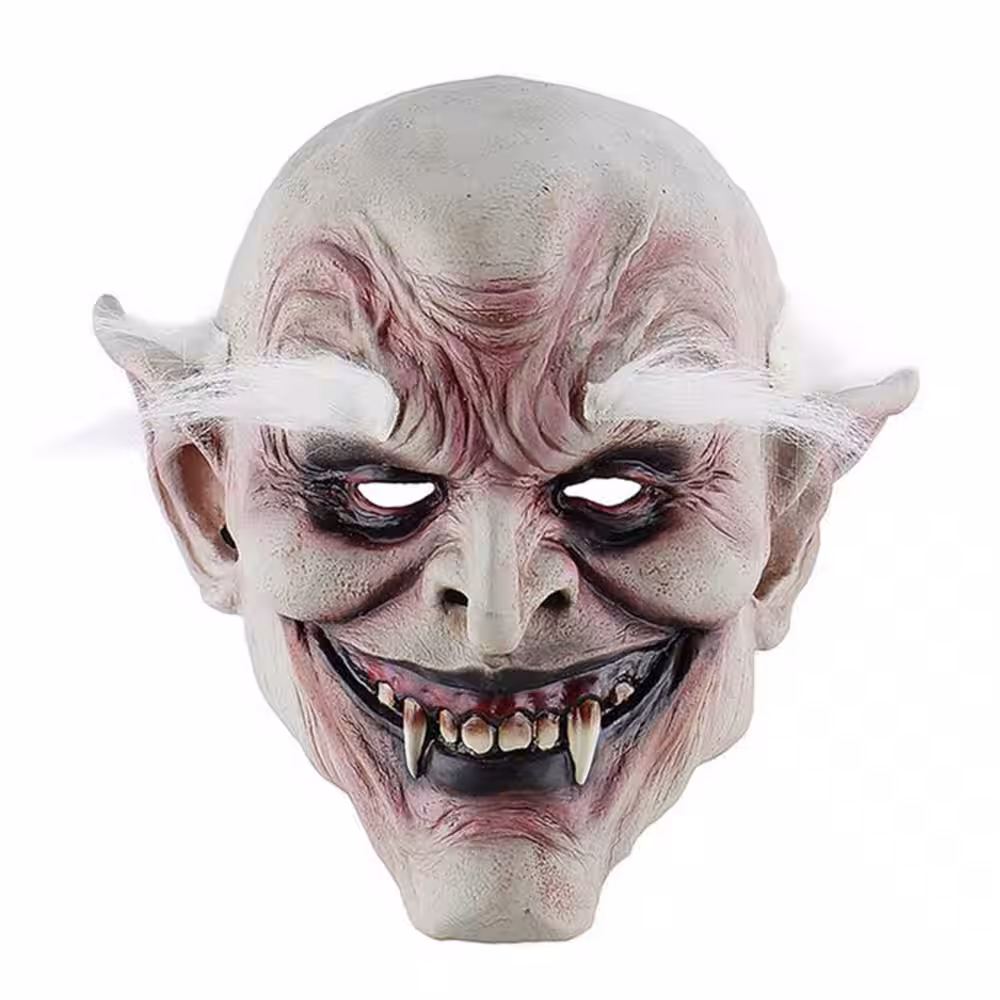 Toptan Beyaz Saçlı Zombi Maskesi