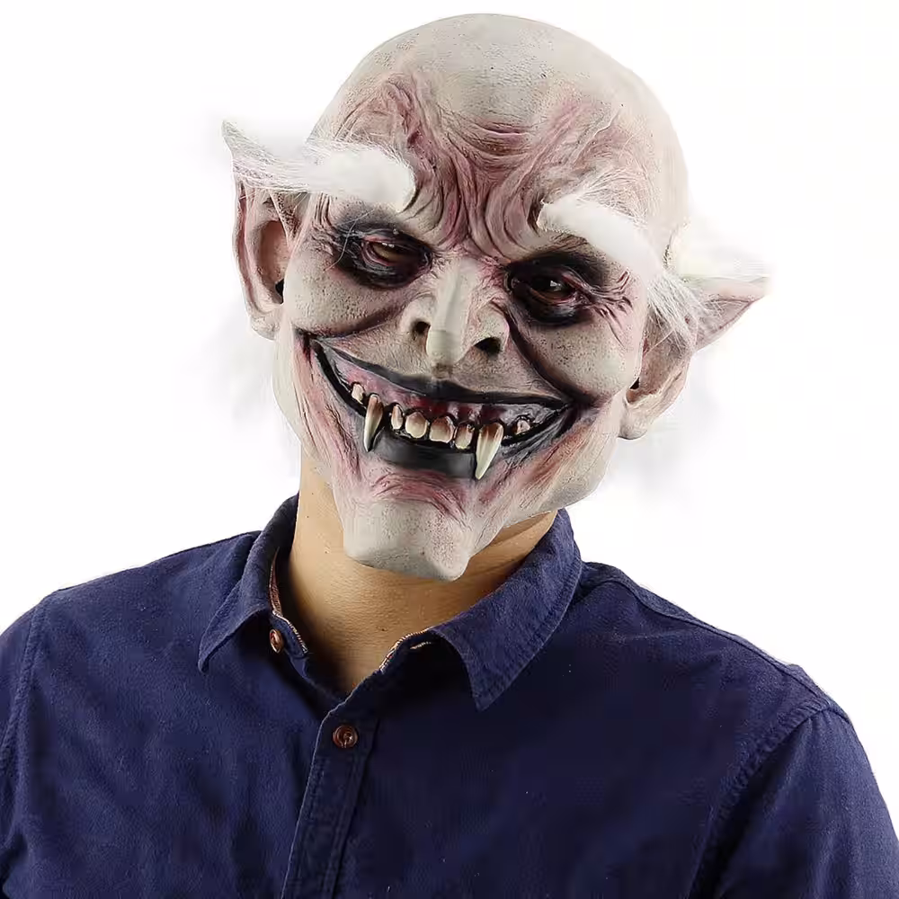 Toptan Beyaz Saçlı Zombi Maskesi
