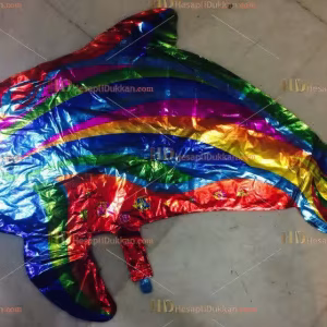 Toptan dev gökkuşağı yunus helyum folyo uçan balon