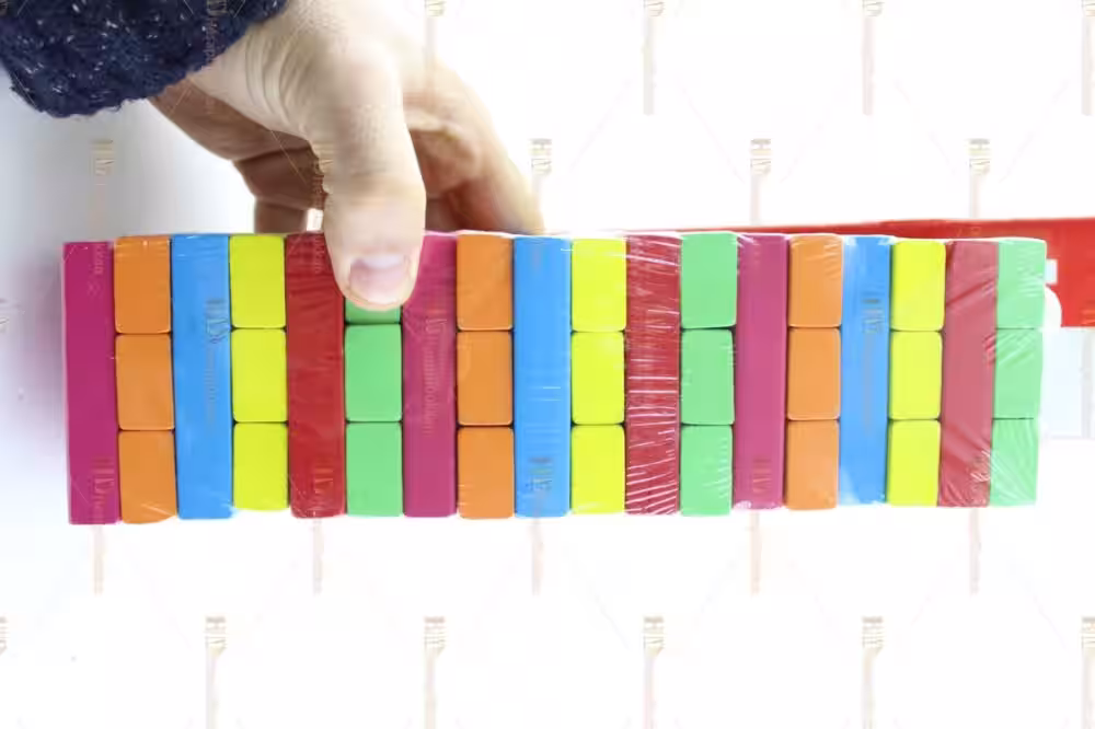 Toptan eğitici oyuncak renkli jenga denge oyunu